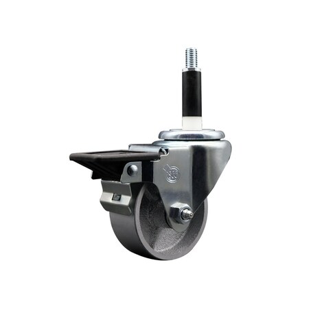 Service Caster 3'' Semi Steel Swivel 7/8'' Expanding Stem Caster with Brake SCC-EX20S315-SSR-PLB-78
